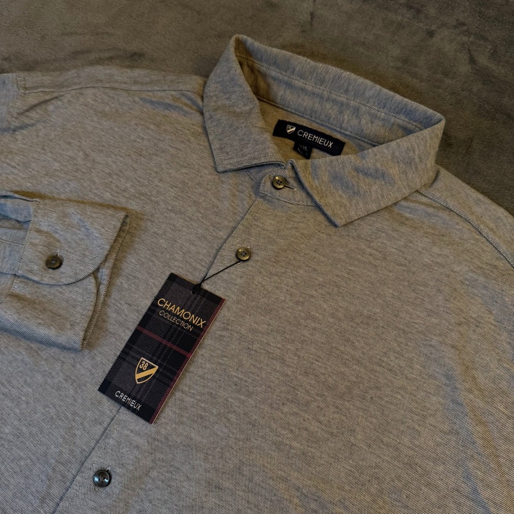 Cremieux Chamonix Collection Shirt Mens XXL Gray Pima Cotton Long Sleeve‎ NWT